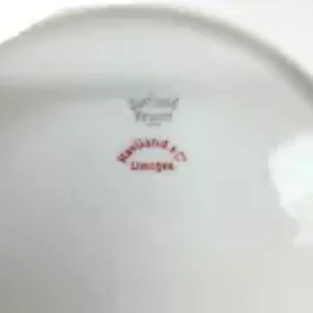 2 Haviland Limoges Bread Butter Plates Coupe H1415 White/Gold Trim & Inner Ring